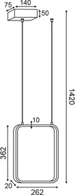 Полилей Frame LED-Черен-дължина: 18 См.