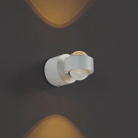 Дизайнерска стенна лампа бяла с LED IP44 - Lens