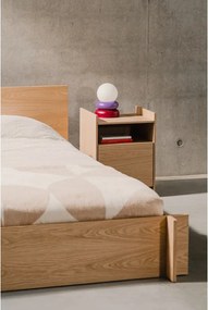 Червена/лилава настолна лампа от масивна дървесина със стъклен абажур (височина 24 cm) Otem – noo.ma