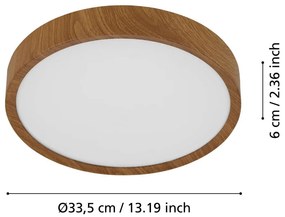 Кафяво LED осветително тяло за таван MUSURITA – EGLO