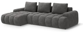Сив кадифен сгъваем/с място за съхранение ъглов диван (ляв ъгъл) Linz – Cosmopolitan Design