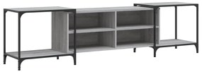837610 vidaXL ТВ шкаф, сив сонома, 203x37x50 см, инженерно дърво