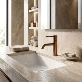 Смесител за мивка Rea Lungo Diamond Brush Copper