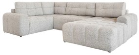Бежов разтегателен модулен ъглов диван с място за съхранение (ляв ъгъл) Lulu – Miuform