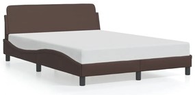 373160 vidaXL Рамка за легло с табла, кафява, 120x200 см, изкуствена кожа