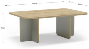 Светлозелена/естествена масичка за кафе с дъбов плот 56x100 cm Hillary – Marckeric