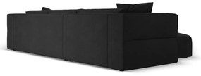 Черен ъглов диван, ляв ъгъл Esther – Milo Casa