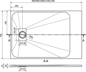 Mexen Hugo правоъгълно душово корито SMC 100 x 70 cm, бяло - 42107010