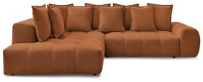Теракотен шенилов сгъваем/с място за съхранение ъглов диван (ляв ъгъл/L форма) Everest – Bobochic Paris