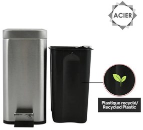 Стоманено кошче за боклук с педал в матово сребрист цвят 5 l Erik – Spirella