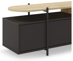 Черна маса за телевизор от дъб 160x48 cm Hinoa - Marckeric