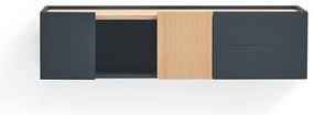 Нисък скрин в антрацит и естествен дъб 110x23 cm Otto - Teulat