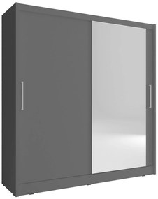 Гардероб Malmo с плъзгащи врати-200 x 62 x 214 cm-сив