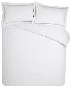 Бяло двойно удължено спално бельо 230x220 cm Classic Lattice Lace – Catherine Lansfield