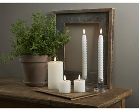LED свещ от бял восък, височина 15 см Flamme Swirl - Star Trading