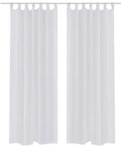 130198 vidaXL Бели прозрачни завеси 140 х 225 см – 2 броя
