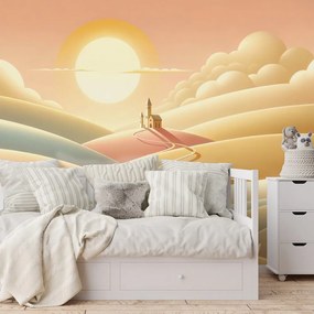 Самозалепващ тапет – Пастелна природа с църква