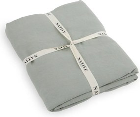 Сиво-зелено единично ленено спално бельо 135x200 cm Stone – Native Natural