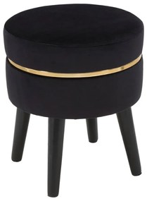 Черна табуретка с тапицерия Paris, ⌀ 35 cm - Mauro Ferretti