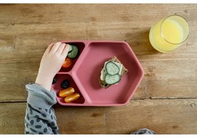 Червена силиконова детска чиния 16x25 cm – Kindsgut