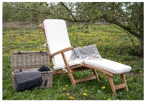 Бяла памучна възглавница за седалка за открит шезлонг Arrecife - House Nordic