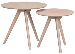 Кръгли странични масички в комплект 2 бр. от масивен дъб ø 50 cm Yumi – Rowico