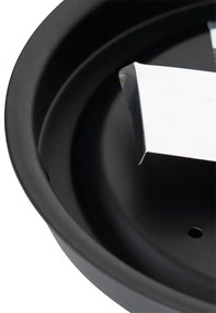 Класическа таванна лампа черна с опалово стъкло 23 см IP44 - Nohmi