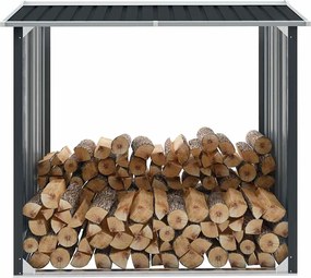 47082 vidaXL Навес за дърва, поцинкована стомана, 172x91x154 см, антрацит