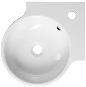 Бяла кръгла мивка от отлят мрамор 38x38 cm Kaori – Sapho