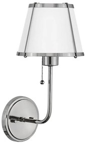 Hinkley HK-CLARKE1-PN-WH - Аплик CLARKE 1xE27/40W/230V хром/бял