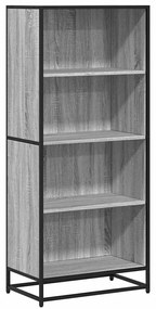 3300843 vidaXL Библиотека, сив сонома, 60x35x139 см, инженерно дърво