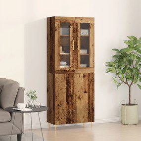 Sonata H Висок кабинет стара дървесина 69.5x34x180 см Инженерна дървесина