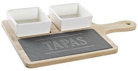 Комплект за предястие DKD Home Decor Tapas Дъска Бамбук Каменинов (31 x 20 x 5 cm) (3 Части)