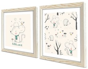 Детски картини в комплект от 2 броя 33x33 cm Little One - Wallity