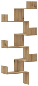 852644 vidaXL Стенен ъглов рафт дъб артизан 45x45x147 см инженерно дърво
