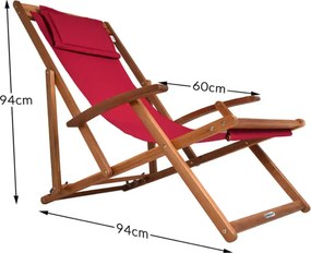 Сгъваем регулируем градински шезлонг от акациева дървесина Сив