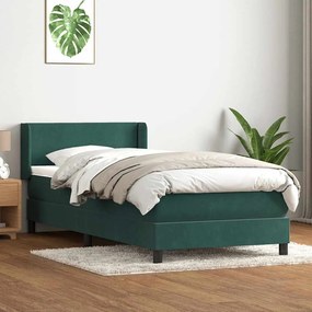 3317928 vidaXL Box Spring легло с матрак Тъмнозелено 80x210 cm Кадифе