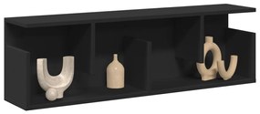 854842 vidaXL Стенен шкаф, 100x20x30 см, черен, инженерно дърво