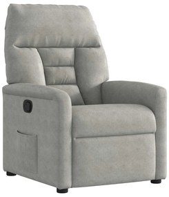 4015564 vidaXL Реклайнер стол, светлосив, микрофибърен текстил