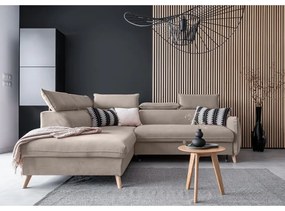 Бежов кадифен ъглов диван (ляв ъгъл) Sweet Harmony - Miuform