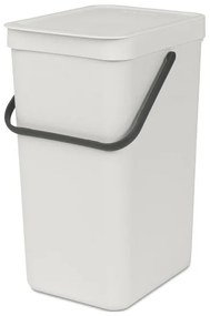 Кош за разделно събиране на боклук Brabantia Sort&Go 1005516, 16 л, Дръжка, Възможност за стенен монтаж, Светлосив