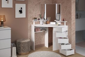 Ъглова Тоалетна масичка Beauty с огледало-white