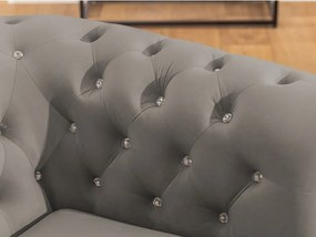 Сив кадифен разтегателен ъглов диван (ляв ъгъл L форма) York Blik – Ropez