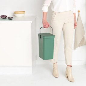 Кош за разделно събиране на боклук Brabantia Sort&Go 1003234, 12 л, Дръжка, Възможност за стенен монтаж, Тъмнозелен
