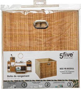Кош за съхранение 5five, Бамбук, 31x31 cm - Сив