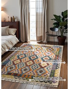 Двустранен ръчно изработен вълнен килим 200x290 cm Kamal Oasis – Nouristan