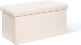 Пейка със съхранение atmosphera Jaiko, Букле, Бял, 76x38 cm