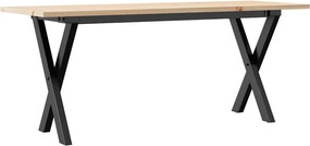 3282689 vidaXL Кафе маса X-образна рамка 110x40x45 см бор масив и стомана