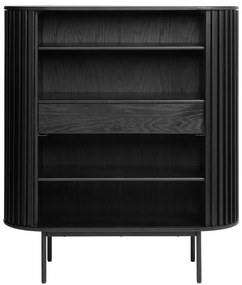 Черен шкаф в дъбов декор 125x110 cm Siena - Unique Furniture