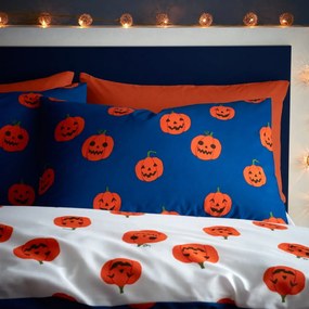 Синьо -оранжево двойно спално бельо 200x200 cm Halloween Pumpkins – Catherine Lansfield